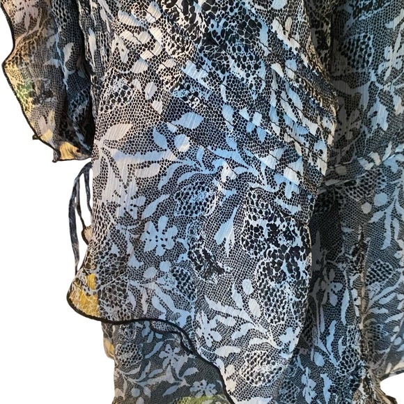 Butterfly Label Womens Vintage Y2k Ruffle Blousen Long Sleeve Blouse - Picture 3 of 8